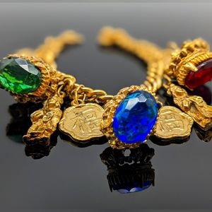 ORIGINAL 80S CHUNKY GOLD CHARM BRACELETS unisex